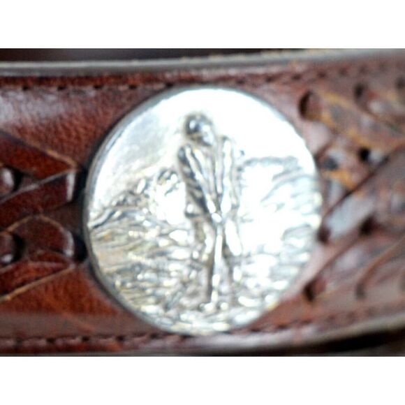 Onyx by BRIGHTON BROWN GENUINE LEATHER 1 1/8"Wd CASUAL DRESS BELT Sz 40 (G37 - Picture 6 of 15